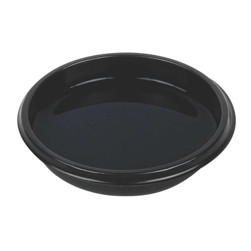Bento Tek 2 oz Round Black Plastic Sauce Dish - 3" x 3" x 3/4" - 1000 count box