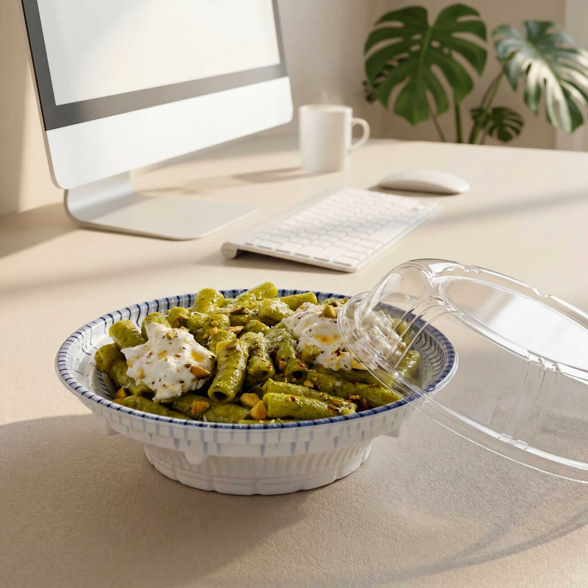 Bento Tek Round Clear Plastic Lid - Fits 10 oz Asian Style Bowl - 6 3/4'' x 6 3/4'' x 1 1/4'' - 100 count box