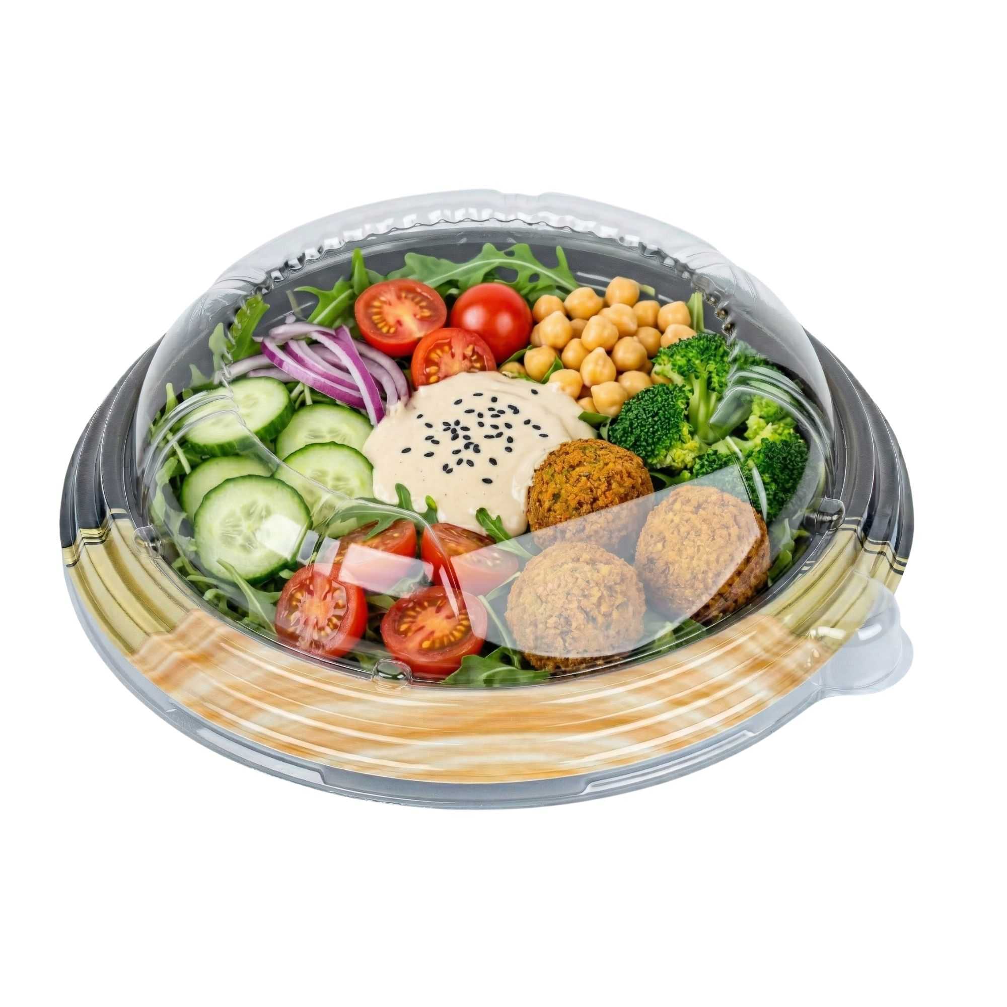 Bento Tek Round Clear Plastic Lid - Fits 14 oz Asian Style Bowl - 7 1/4'' x 7 1/4'' x 1 3/4'' - 400 count box