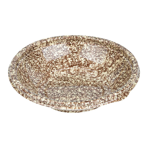Bento Tek 10 oz Round Brown and White Plastic Asian Style Bowl - Microwavable - 6 3/4" x 6 3/4" x 1 1/2" - 100 count box