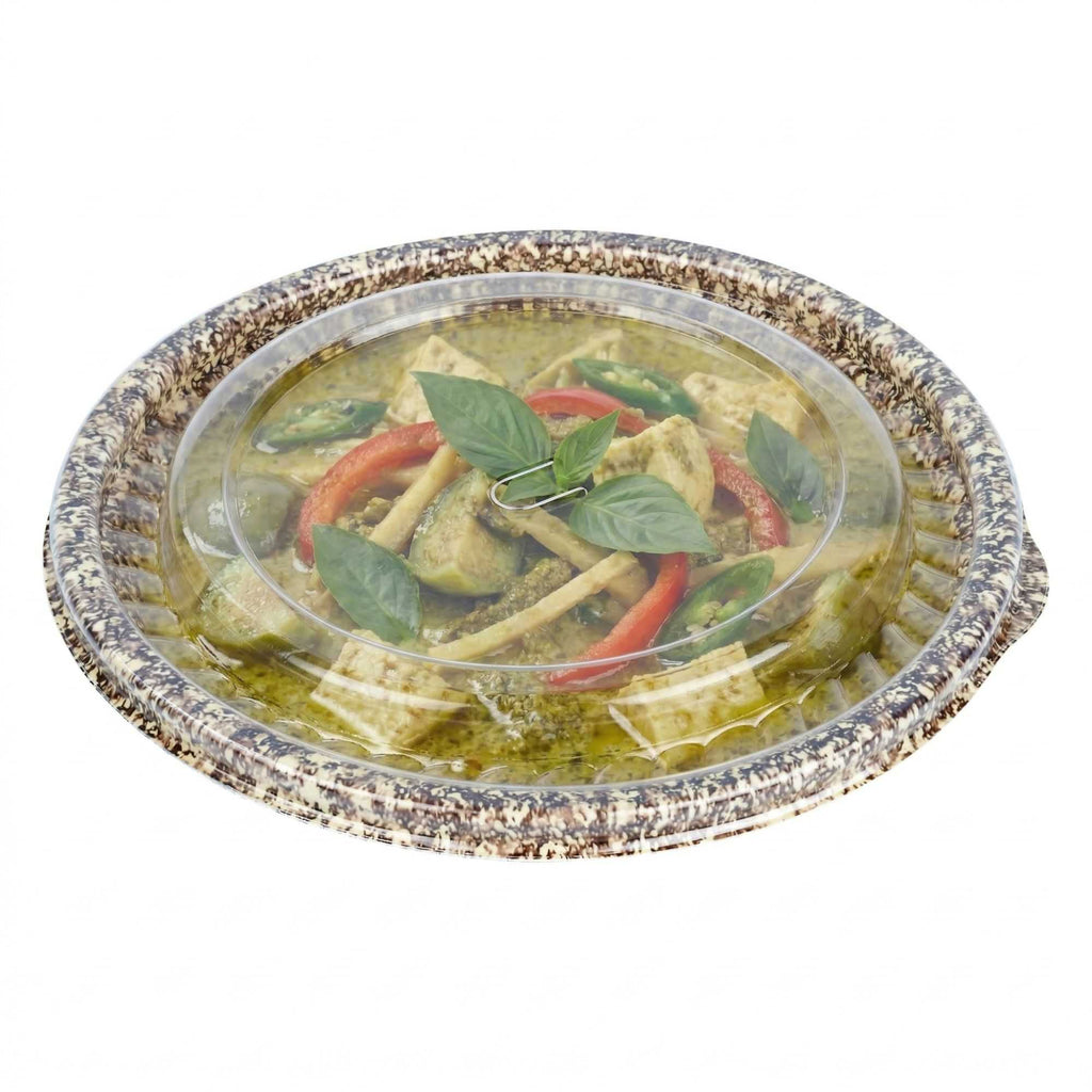 Bento Tek Round Clear Plastic Lid - Fits 10 oz Asian Style Bowl - 7'' x 7'' - 100 count box