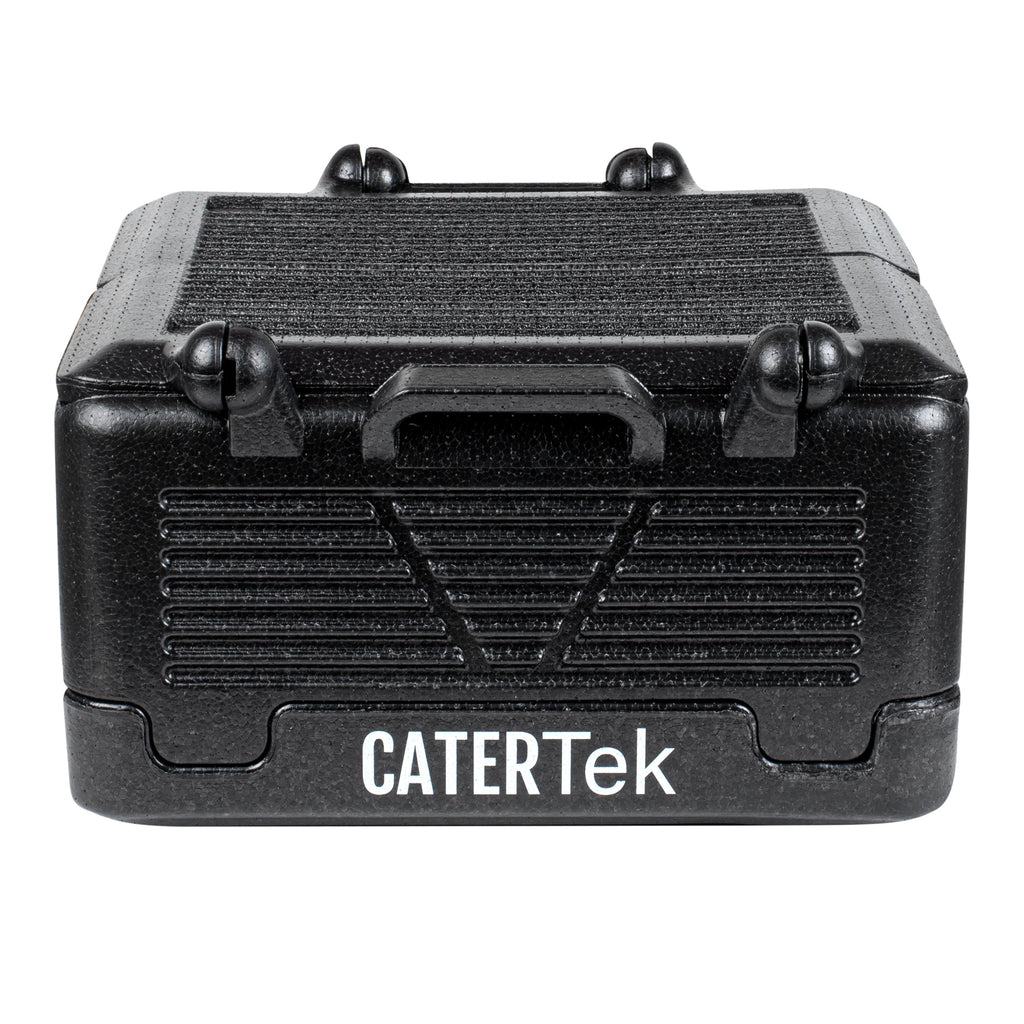 Cater Tek Black EPP Food Pan Carrier - Insulated, Top Loading, Collapsible - 16 3/4" x 16 3/4" x 9" - 1 count box