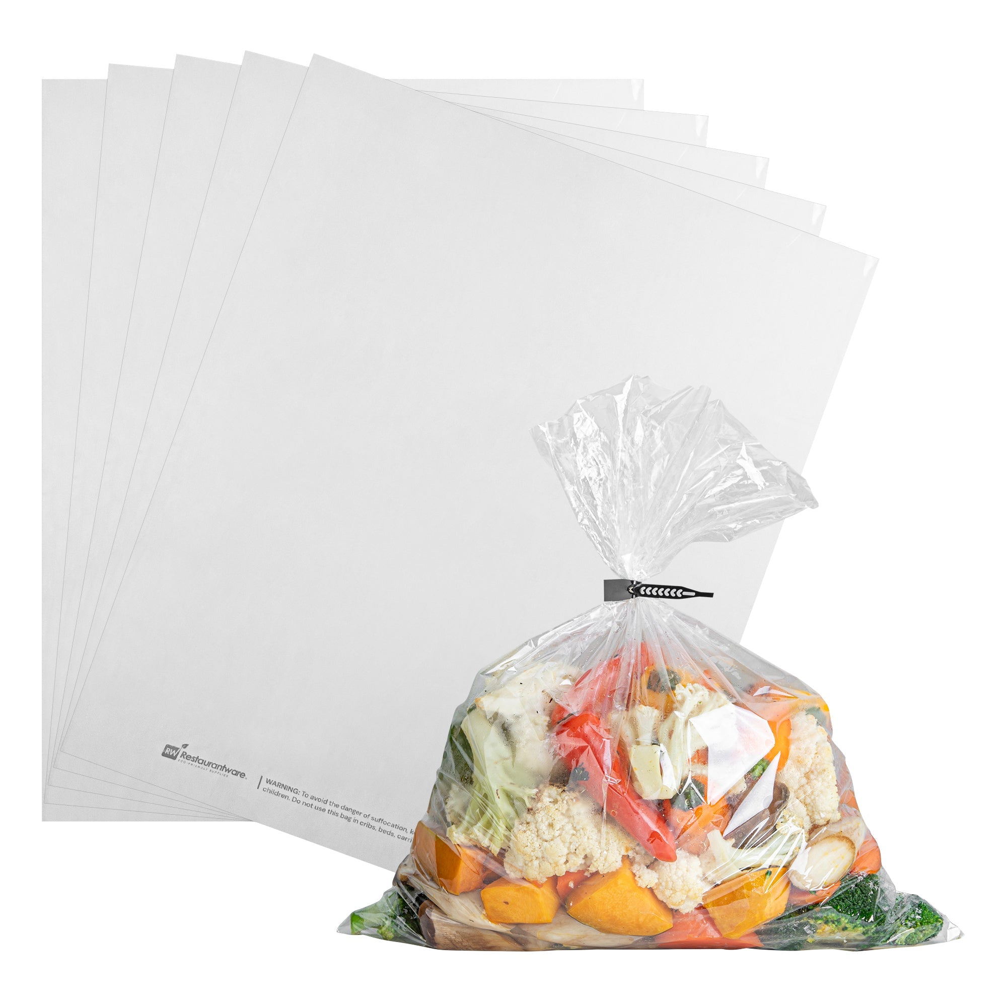 Fresh Hero Clear Plastic Oven Bag - with Ties, BPA-Free - 14" x 17" - 5 count box