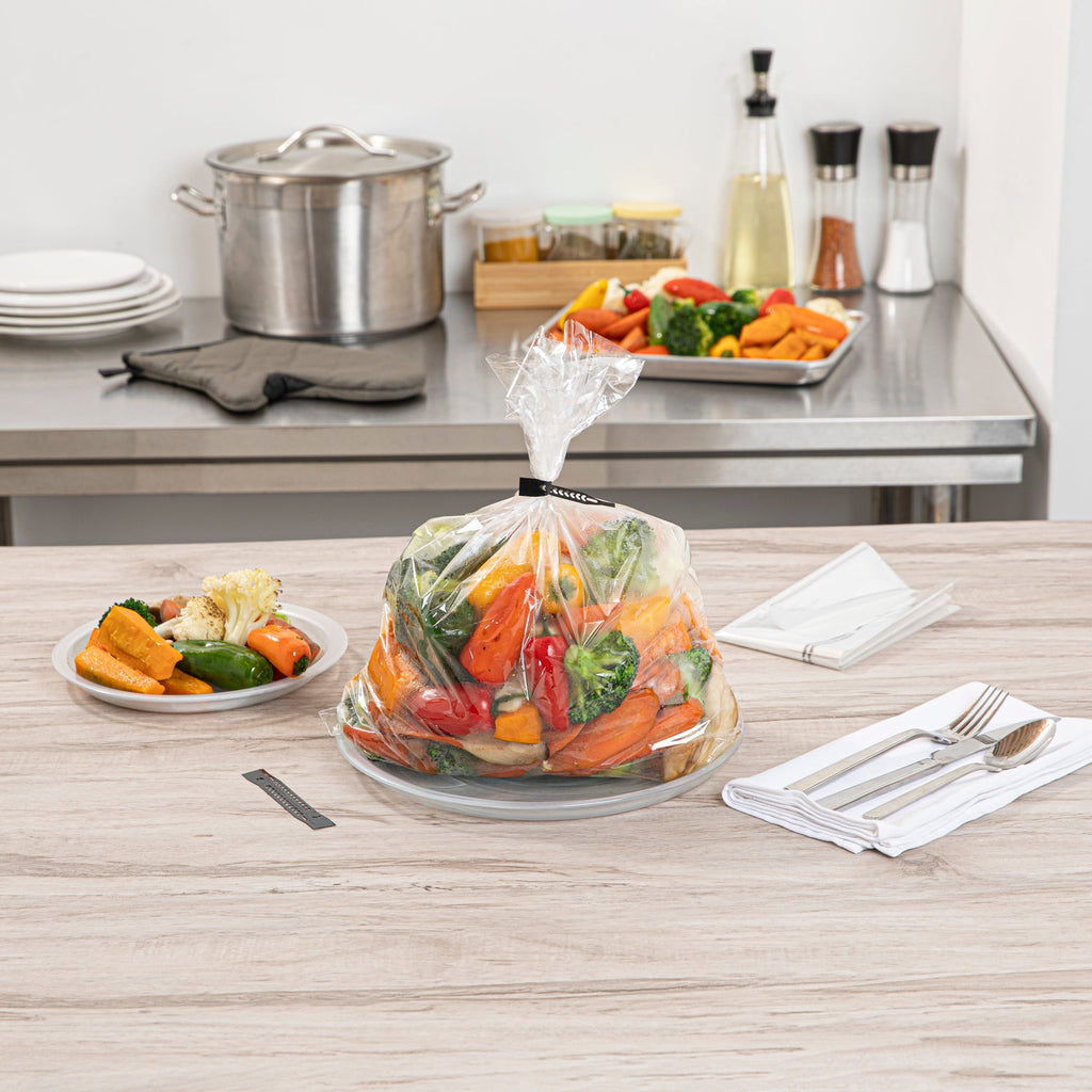 Fresh Hero Clear Plastic Oven Bag - with Ties, BPA-Free - 14" x 17" - 5 count box