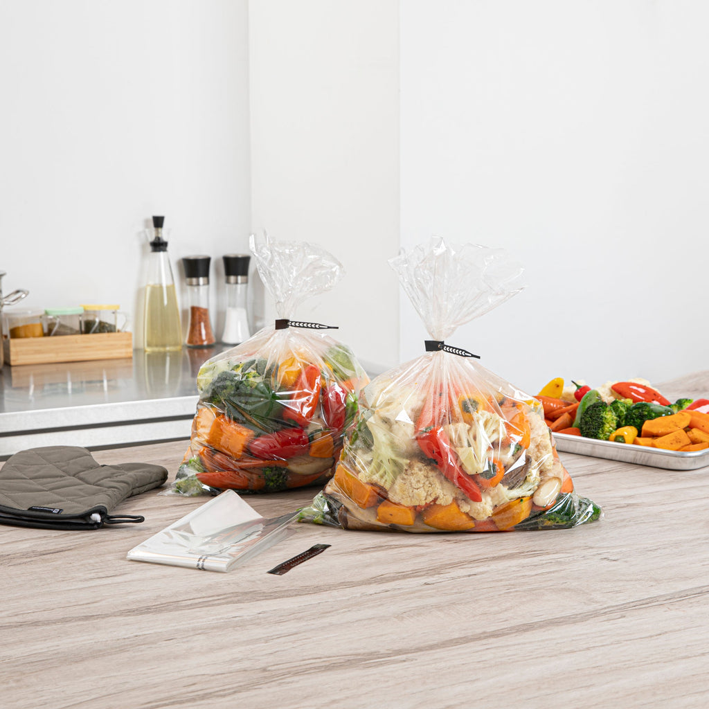 Fresh Hero Clear Plastic Oven Bag - with Ties, BPA-Free - 14" x 17" - 5 count box