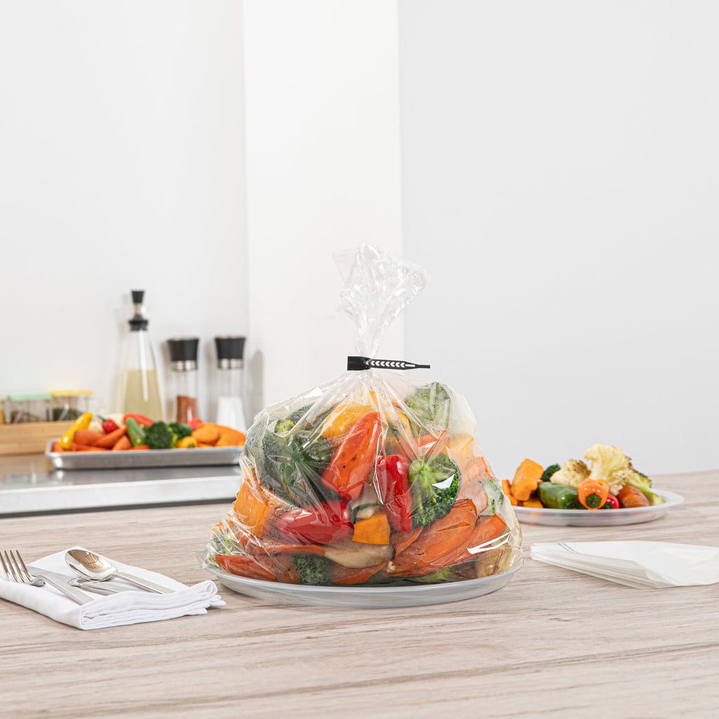 Fresh Hero Clear Plastic Oven Bag - with Ties, BPA-Free - 14" x 17" - 200 count box