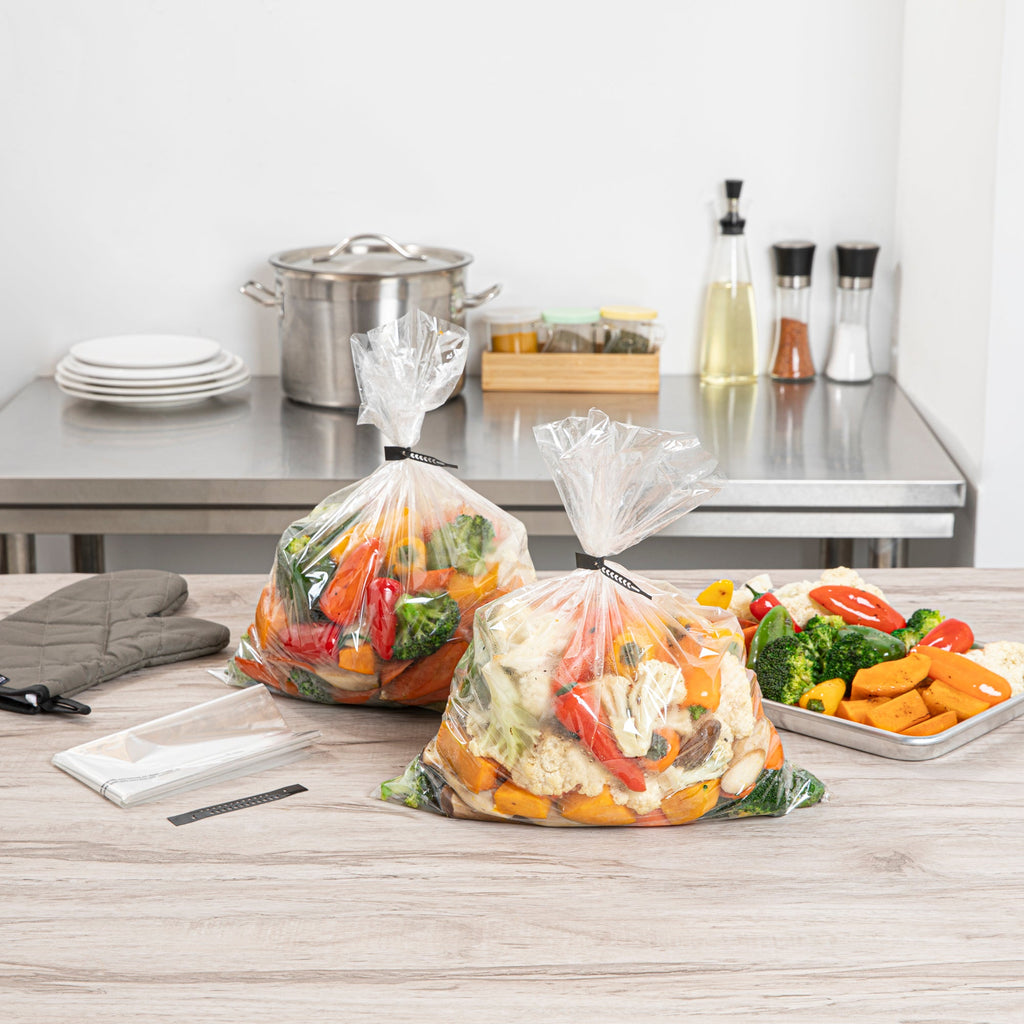 Fresh Hero Clear Plastic Oven Bag - with Ties, BPA-Free - 14" x 17" - 200 count box