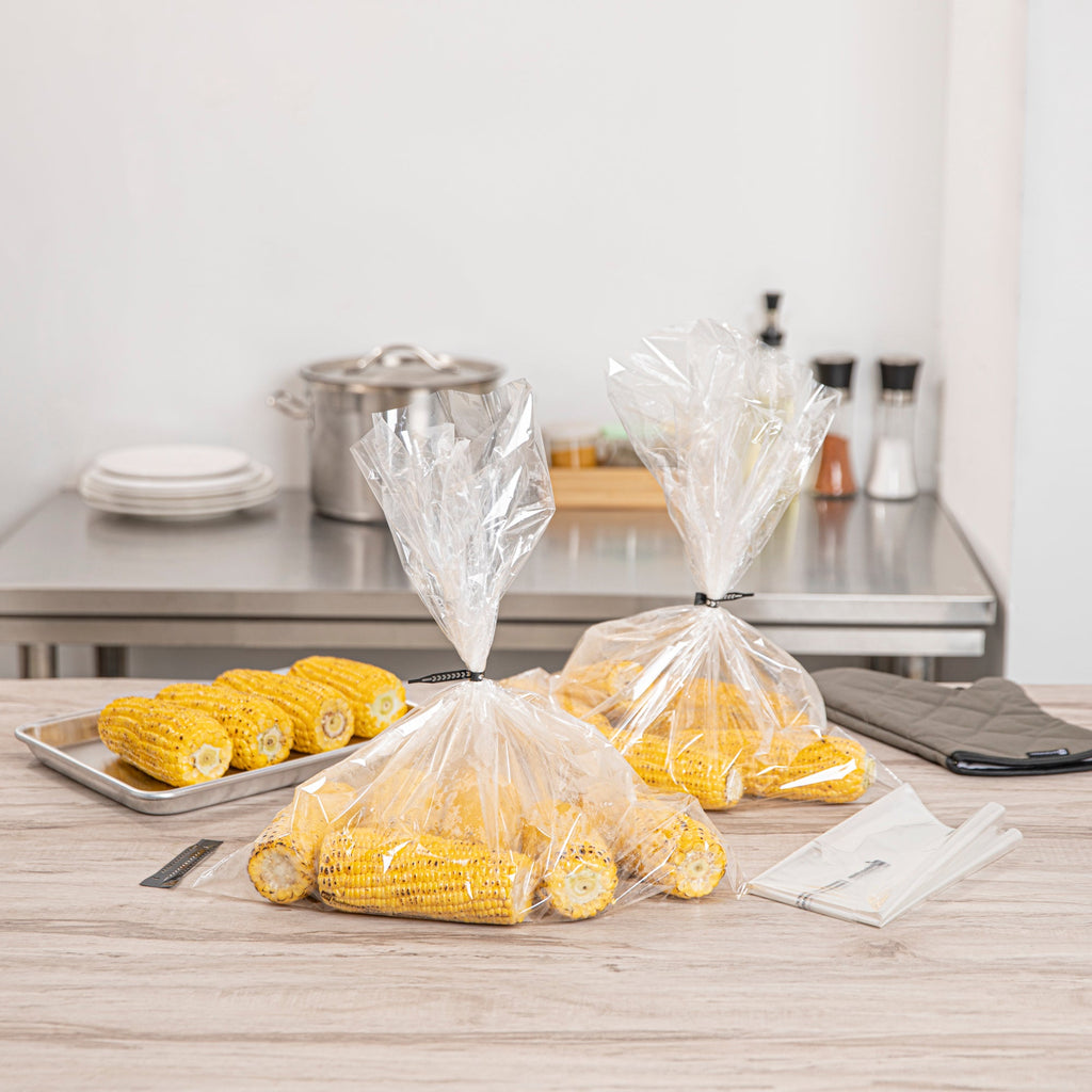 Fresh Hero Clear Plastic Oven Bag - with Ties, BPA-Free - 17" x 21 1/2" - 5 count box