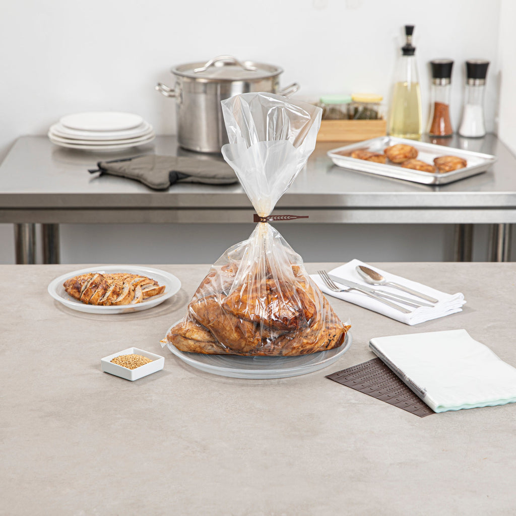 Fresh Hero Clear Nylon Oven Bag - with Ties, BPA-Free, Heavy Duty - 12" x 18" - 50 count box