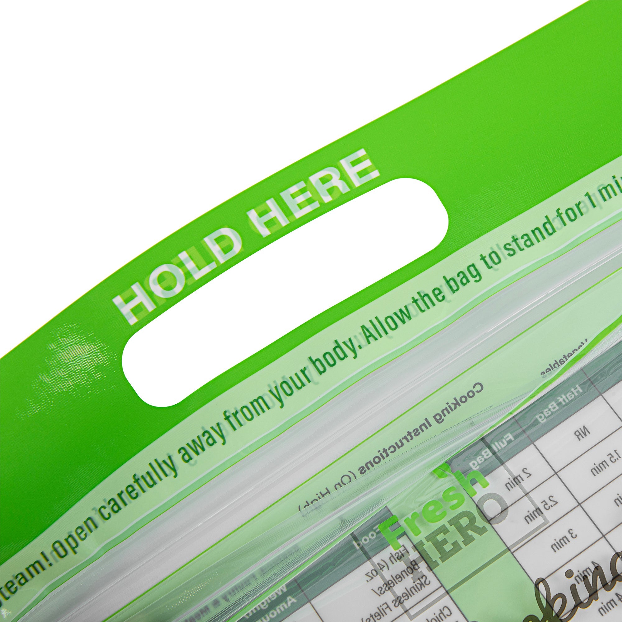 Fresh Hero Green Plastic Steam Bag - Microwave-Safe, BPA-Free - 7 1/2" x 7 1/2" - 25 count box