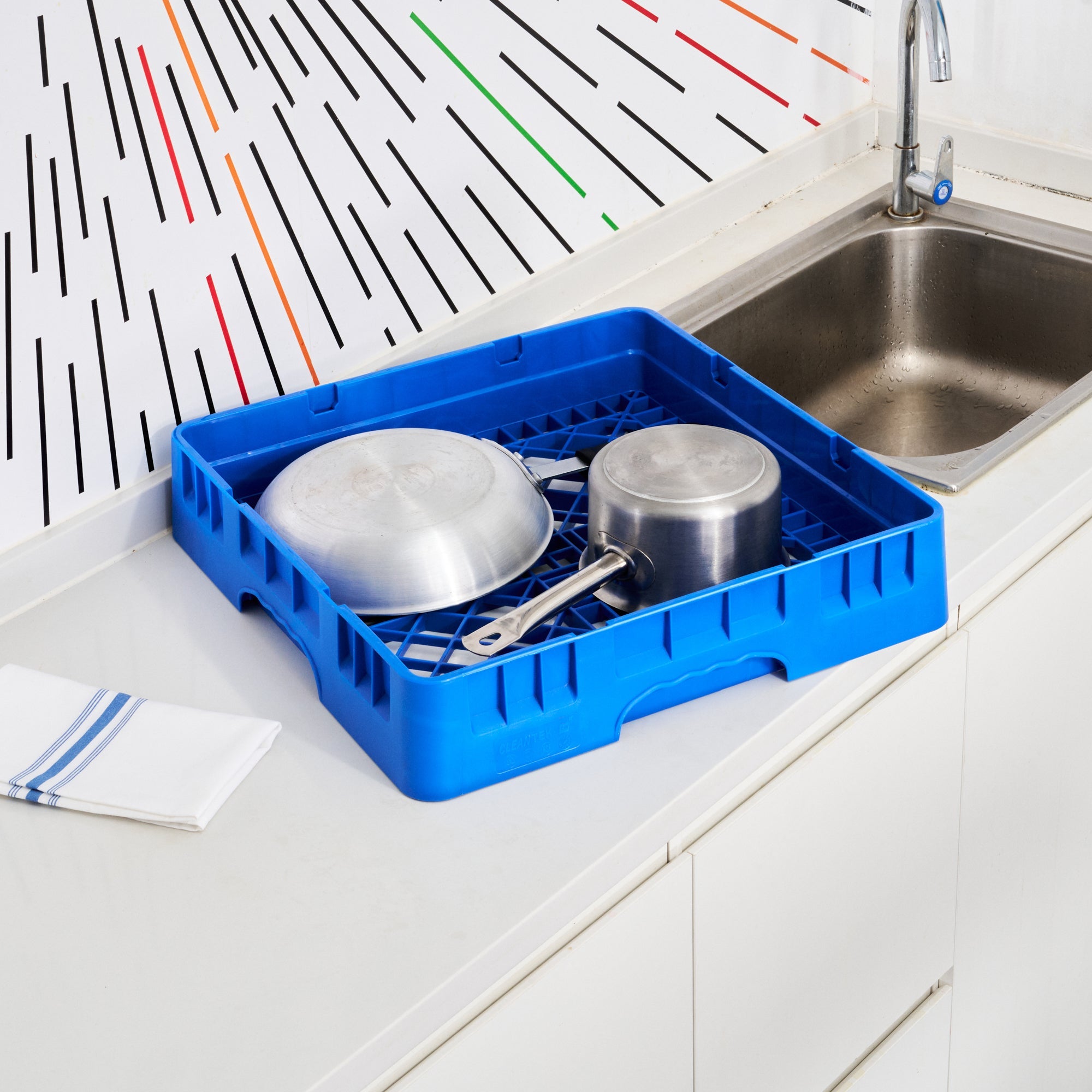 Clean Tek Professional Blue Base Rack - with Closed Sides - 19 3/4" x 19 3/4" x 4" - 1 count box