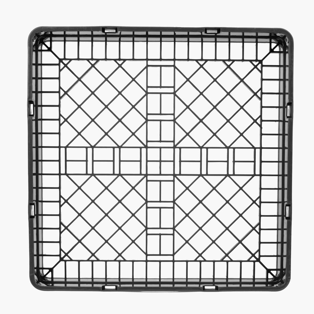 Clean Tek Professional Gray Base Rack - with Closed Sides - 19 3/4" x 19 3/4" x 4" - 1 count box