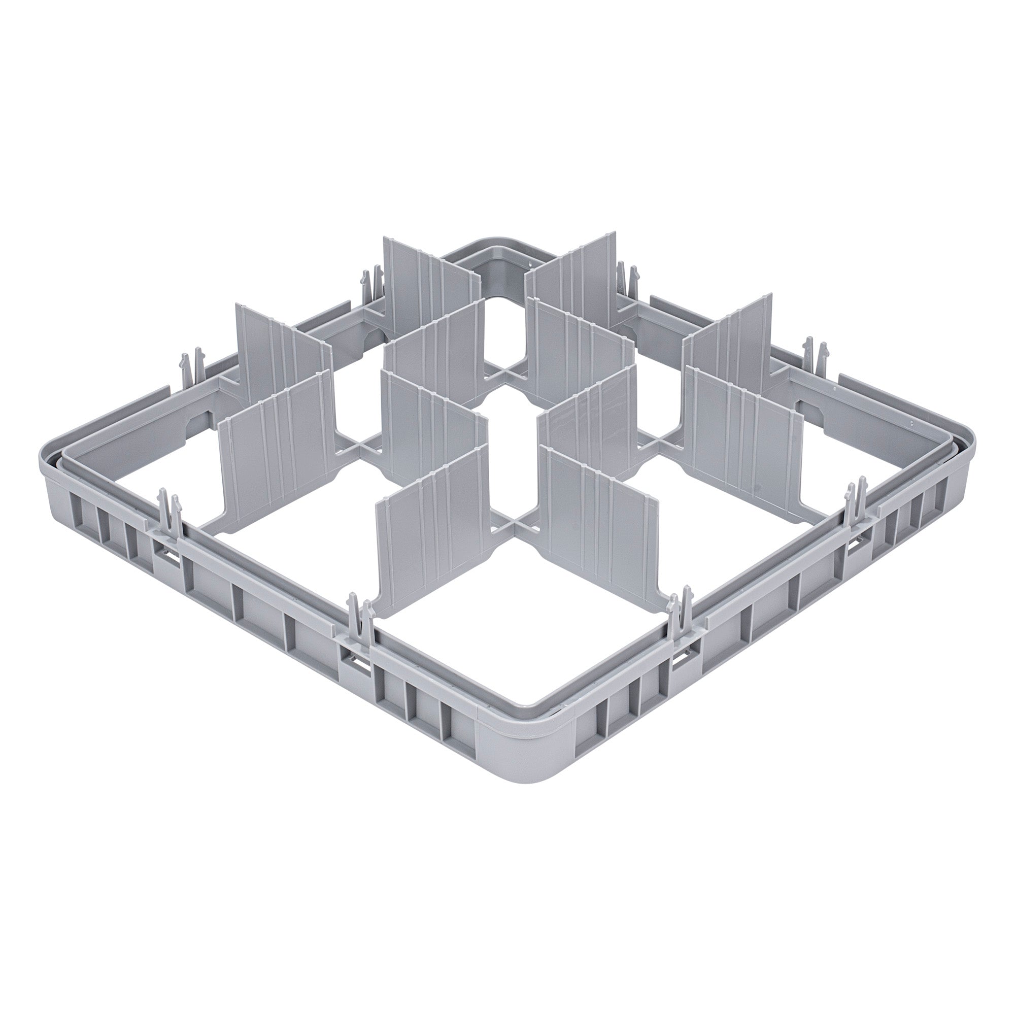 Clean Tek Professional Gray Full Drop Extender - 9 Compartments - 19 3/4" x 19 3/4" x 4 3/4" - 1 count box