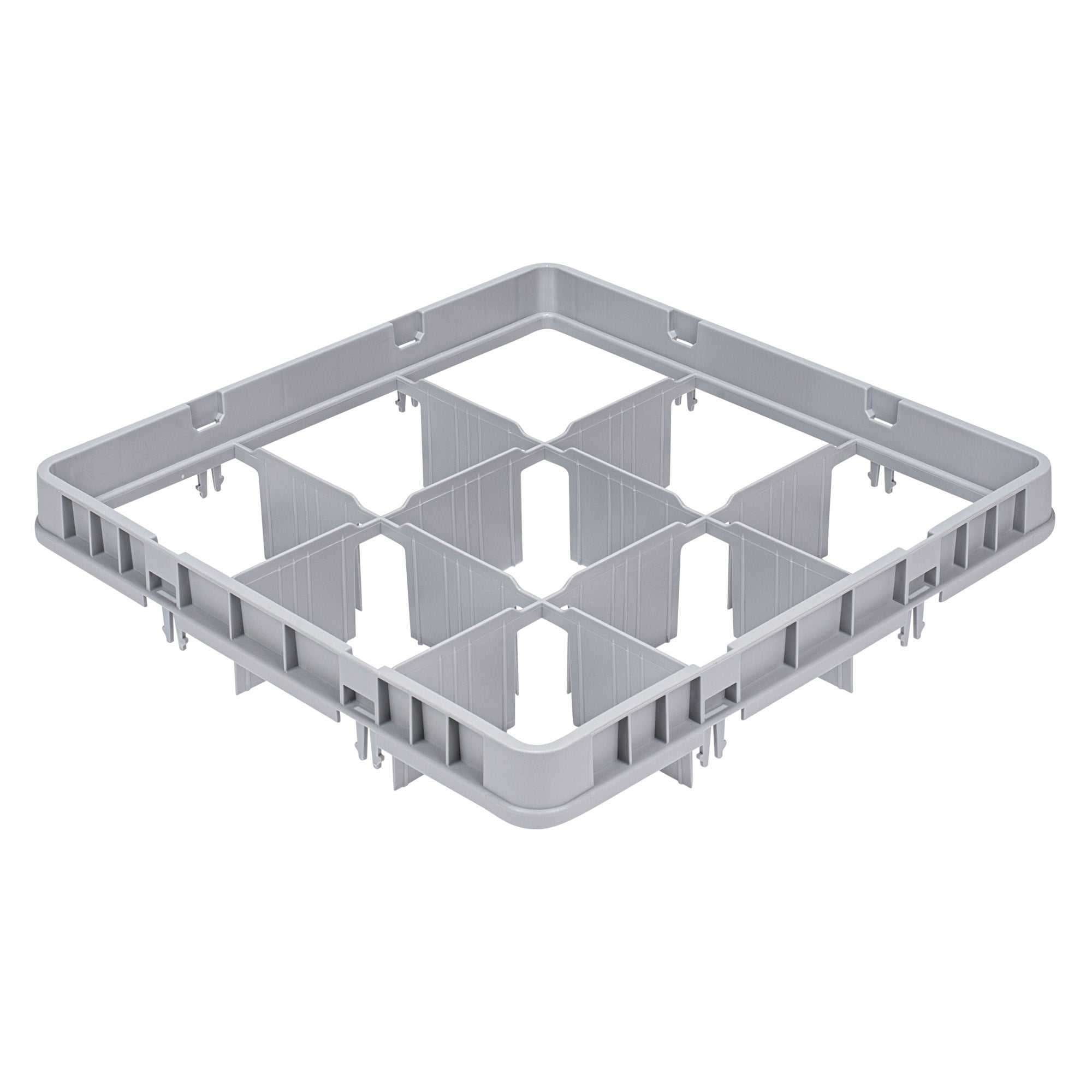 Clean Tek Professional Gray Full Drop Extender - 9 Compartments - 19 3/4" x 19 3/4" x 4 3/4" - 1 count box