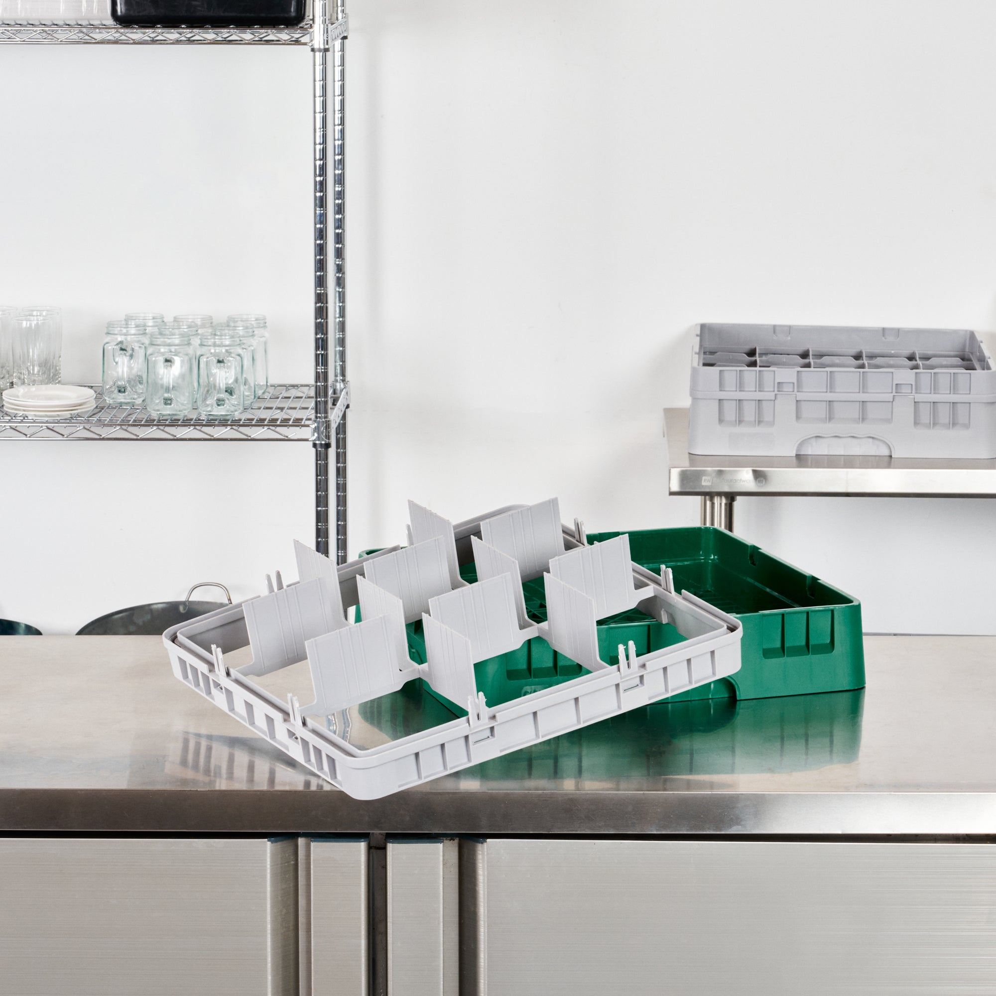 Clean Tek Professional Gray Full Drop Extender - 9 Compartments - 19 3/4" x 19 3/4" x 4 3/4" - 1 count box