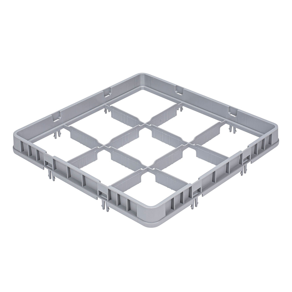 Clean Tek Professional Gray Half Drop Extender - 9 Compartments - 19 3/4" x 19 3/4" x 3" - 1 count box