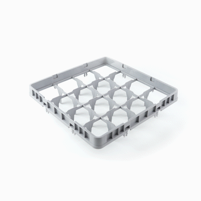Clean Tek Professional Gray Full Drop Extender - 16 Compartments - 19 3/4" x 19 3/4" x 4 3/4" - 1 count box