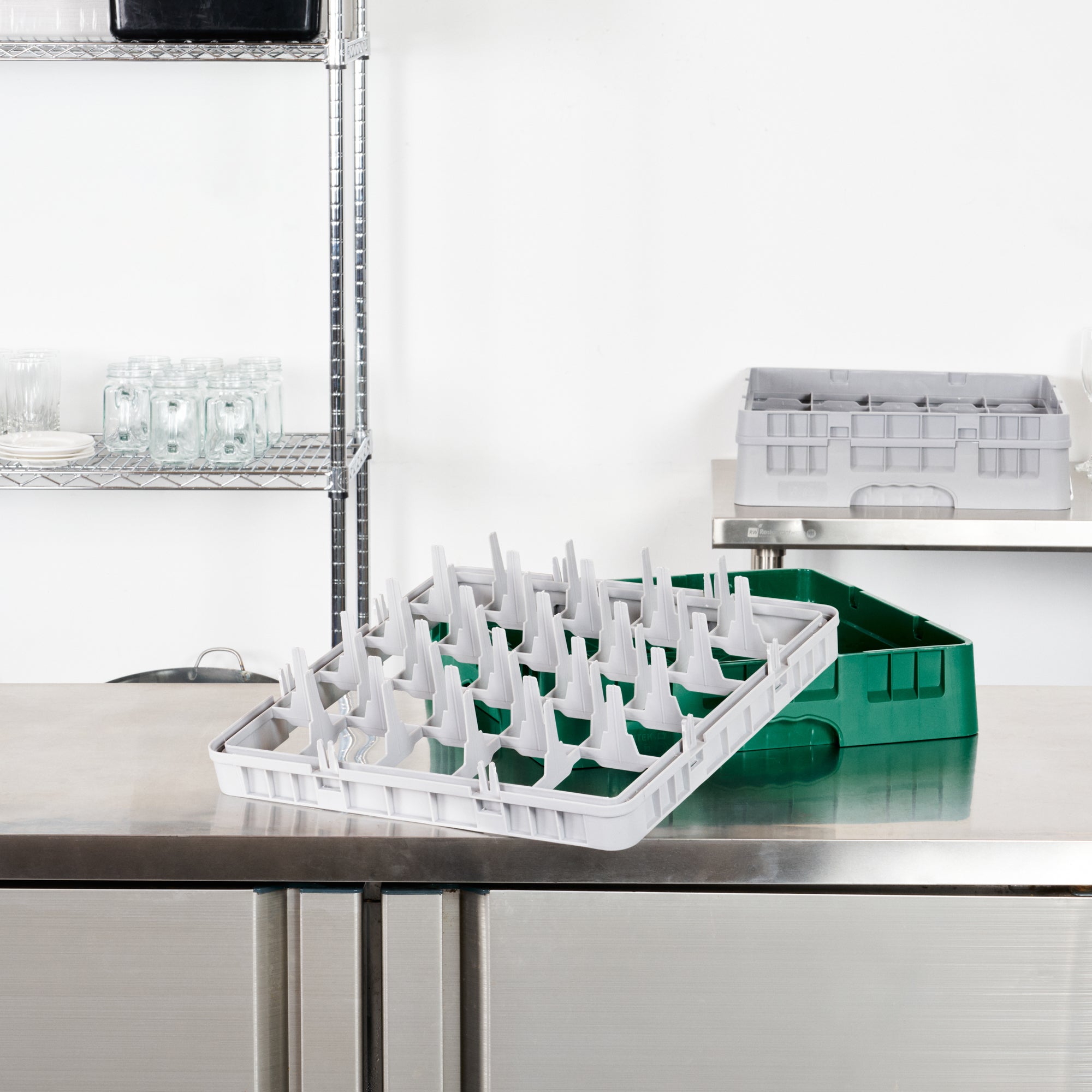 Clean Tek Professional Gray Full Drop Extender - 25 Compartments - 19 3/4" x 19 3/4" x 4 3/4" - 1 count box
