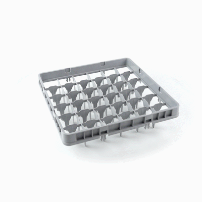 Clean Tek Professional Gray Full Drop Extender - 36 Compartments - 19 3/4" x 19 3/4" x 4 3/4" - 1 count box