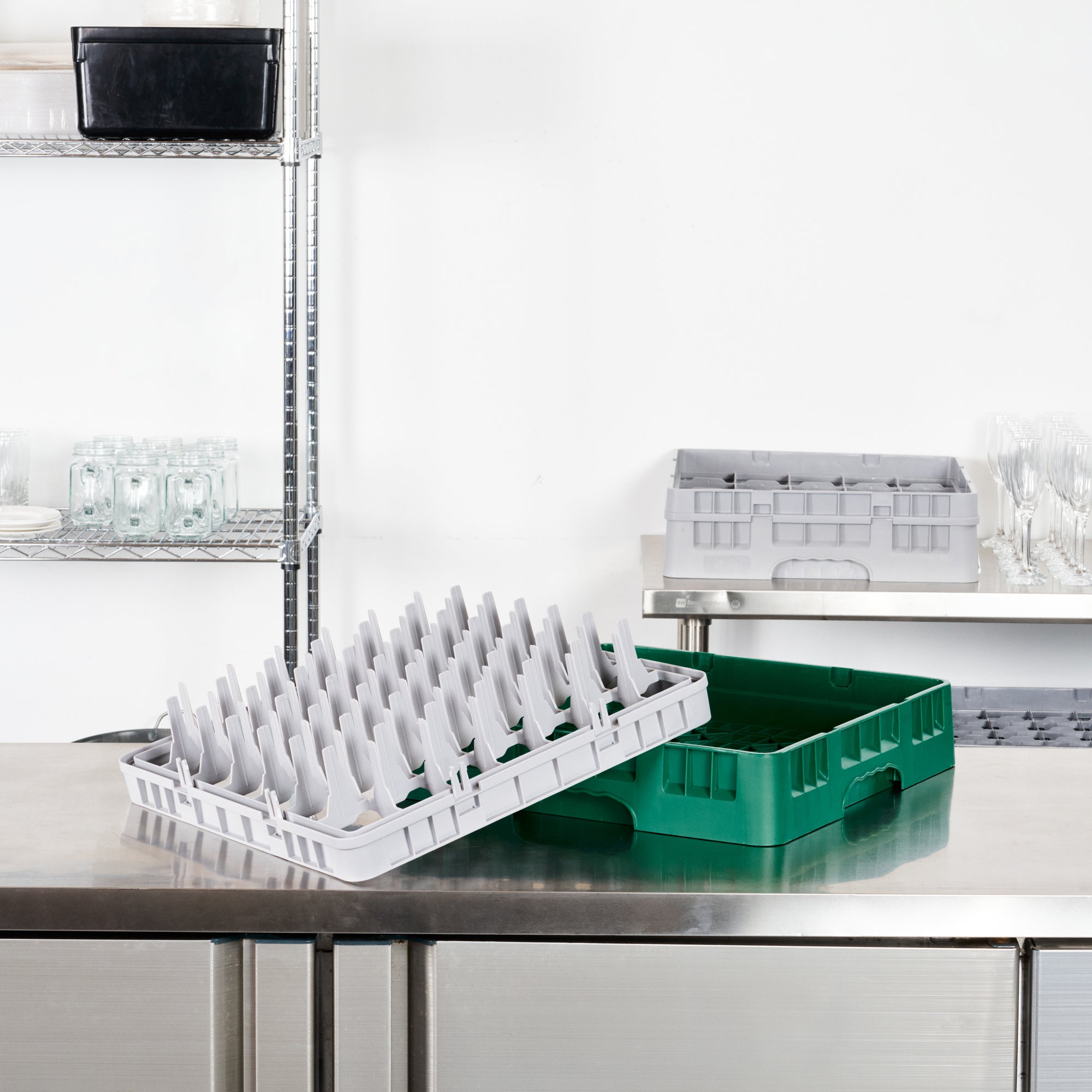 Clean Tek Professional Gray Full Drop Extender - 49 Compartments - 19 3/4" x 19 3/4" x 4 3/4" - 1 count box