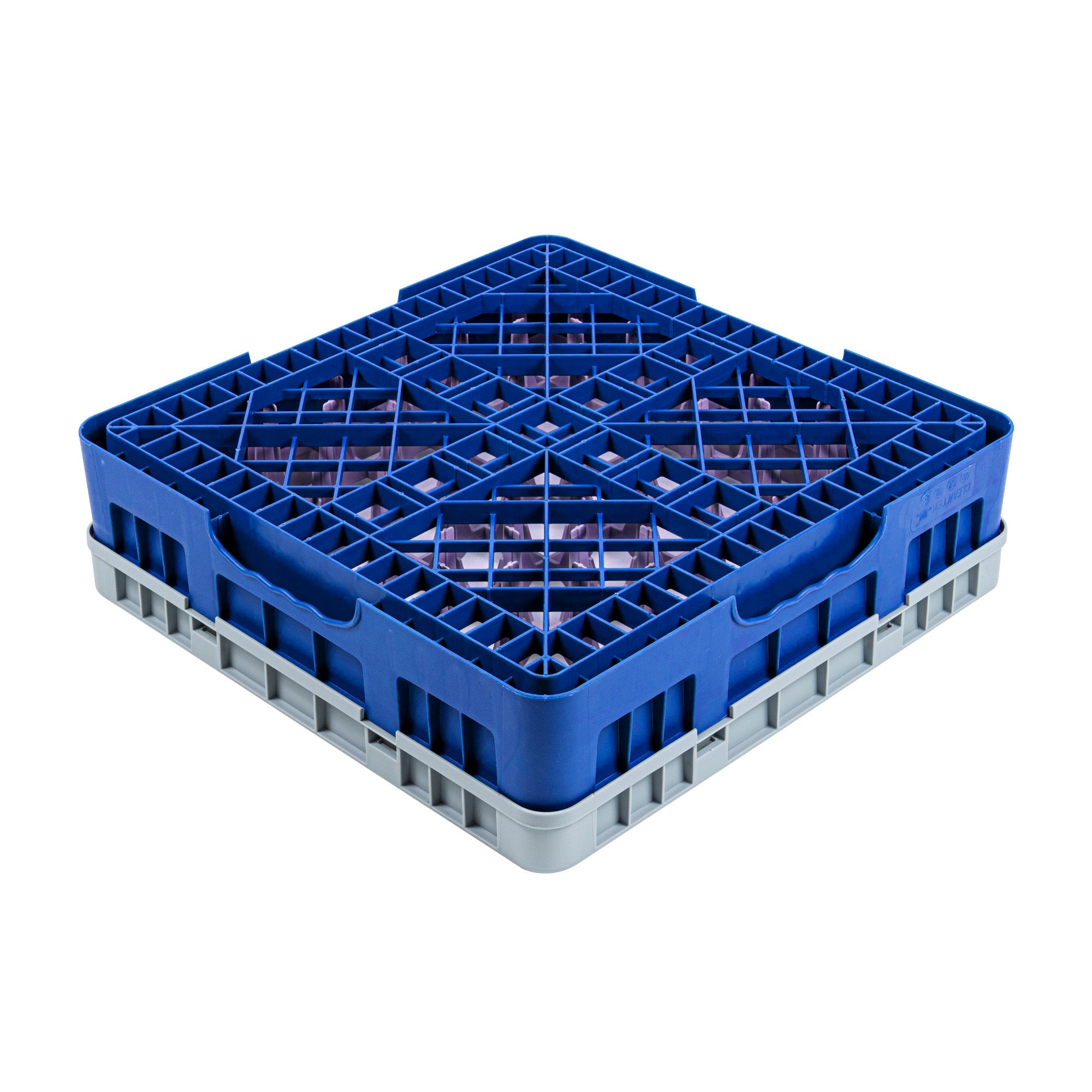 Clean Tek Professional Blue Glass Rack - 9 Compartments, 1 Full Drop Extender - 19 3/4" x 19 3/4" x 5 3/4" - 1 count box