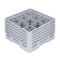 Clean Tek Professional Gray Glass Rack - 9 Compartments, 1 Full Drop and 4 Half Drop Extenders - 19 3/4" x 19 3/4" x 12 1/4" - 1 count box