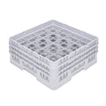 Clean Tek Professional Gray Glass Rack - 16 Compartments, 1 Full Drop and 2 Half Drop Extenders - 19 3/4" x 19 3/4" x 8 3/4" - 1 count box