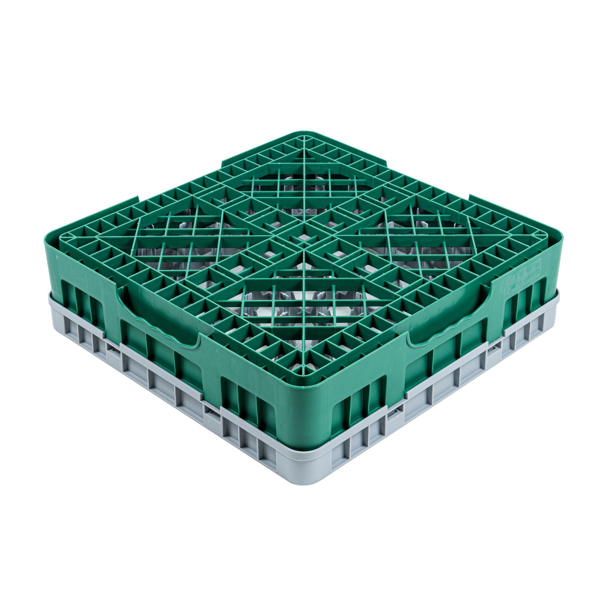 Clean Tek Professional Green Glass Rack - 25 Compartments, 1 Full Drop Extender - 19 3/4" x 19 3/4" x 5 3/4" - 1 count box