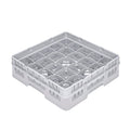 Clean Tek Professional Gray Glass Rack - 25 Compartments, 1 Full Drop Extender - 19 3/4" x 19 3/4" x 5 3/4" - 1 count box