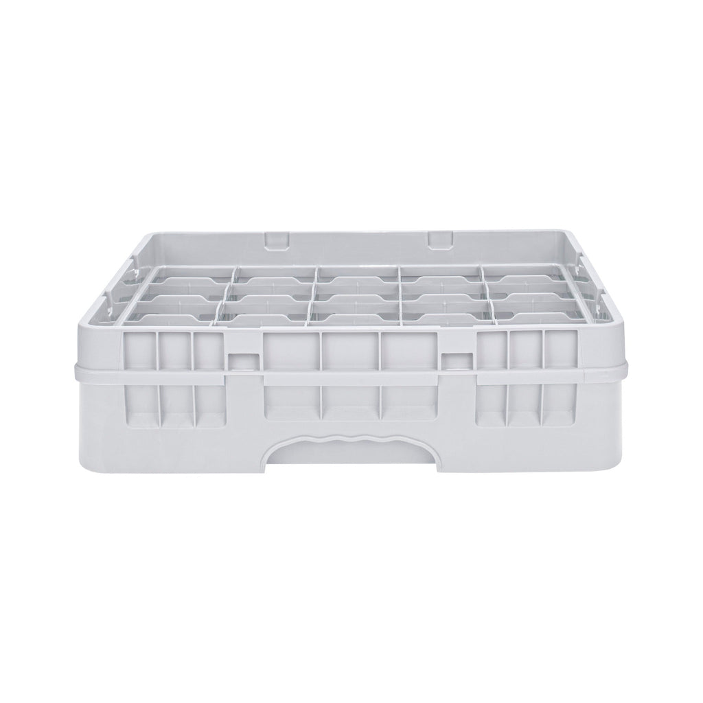 Clean Tek Professional Gray Glass Rack - 25 Compartments, 1 Full Drop Extender - 19 3/4" x 19 3/4" x 5 3/4" - 1 count box