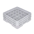 Clean Tek Professional Gray Glass Rack - 25 Compartments, 1 Full Drop and 1 Half Drop Extender - 19 3/4" x 19 3/4" x 7 1/4" - 1 count box
