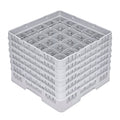 Clean Tek Professional Gray Glass Rack - 25 Compartments, 1 Full Drop and 5 Half Drop Extenders - 19 3/4" x 19 3/4" x 13 3/4" - 1 count box