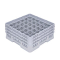 Clean Tek Professional Gray Glass Rack - 36 Compartments, 1 Full Drop and 2 Half Drop Extenders - 19 3/4" x 19 3/4" x 8 3/4" - 1 count box
