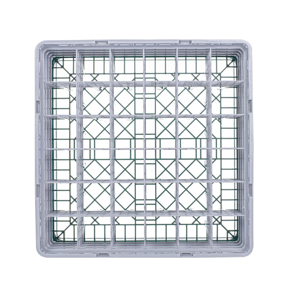 Clean Tek Professional Green Glass Rack - 36 Compartments, 1 Full Drop and 3 Half Drop Extenders - 19 3/4" x 19 3/4" x 10 1/2" - 1 count box