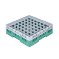 Clean Tek Professional Green Glass Rack - 49 Compartments, 1 Full Drop Extender - 19 3/4" x 19 3/4" x 5 3/4" - 1 count box