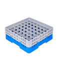 Clean Tek Professional Blue Glass Rack - 49 Compartments, 1 Full Drop and 1 Half Drop Extender - 19 3/4" x 19 3/4" x 7 1/4" - 1 count box