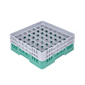 Clean Tek Professional Green Glass Rack - 49 Compartments, 1 Full Drop and 1 Half Drop Extender - 19 3/4" x 19 3/4" x 7 1/4" - 1 count box