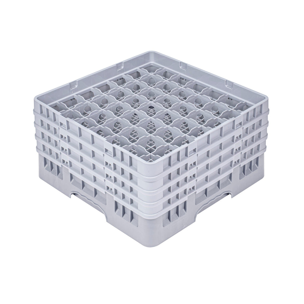 Clean Tek Professional Gray Glass Rack - 49 Compartments, 1 Full Drop and 3 Half Drop Extenders - 19 3/4" x 19 3/4" x 10 1/2" - 1 count box