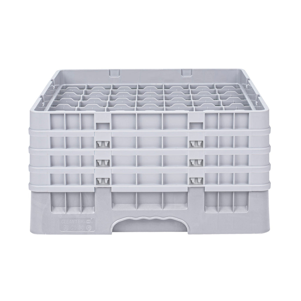 Clean Tek Professional Gray Glass Rack - 49 Compartments, 1 Full Drop and 3 Half Drop Extenders - 19 3/4" x 19 3/4" x 10 1/2" - 1 count box