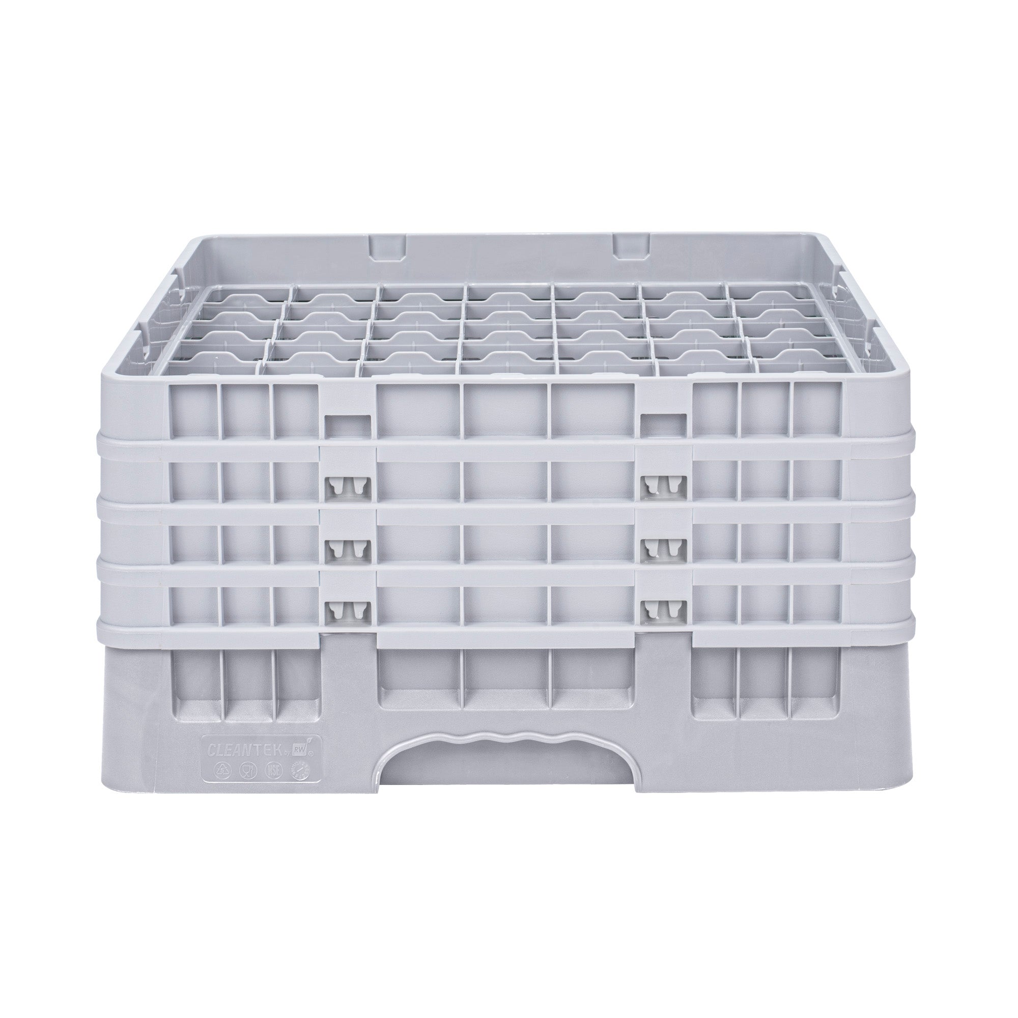 Clean Tek Professional Gray Glass Rack - 49 Compartments, 1 Full Drop and 3 Half Drop Extenders - 19 3/4" x 19 3/4" x 10 1/2" - 1 count box