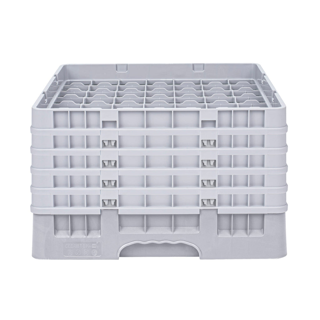 Clean Tek Professional Gray Glass Rack - 49 Compartments, 1 Full Drop and 4 Half Drop Extenders - 19 3/4" x 19 3/4" x 12 1/4" - 1 count box