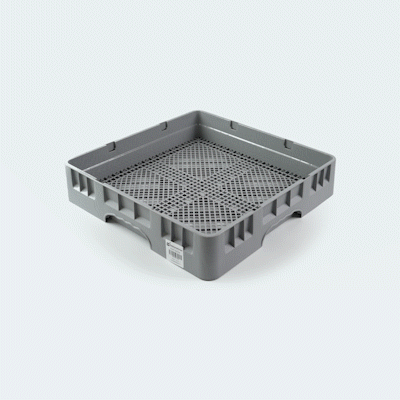 Clean Tek Professional Gray Flatware Rack - 19 3/4" x 19 3/4" x 4" - 1 count box