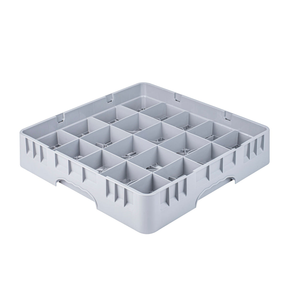 Clean Tek Professional 2 5/8" High Gray Full Size Cup Rack - 20 Compartments - 19 3/4" x 19 3/4" x 4" - 1 count box