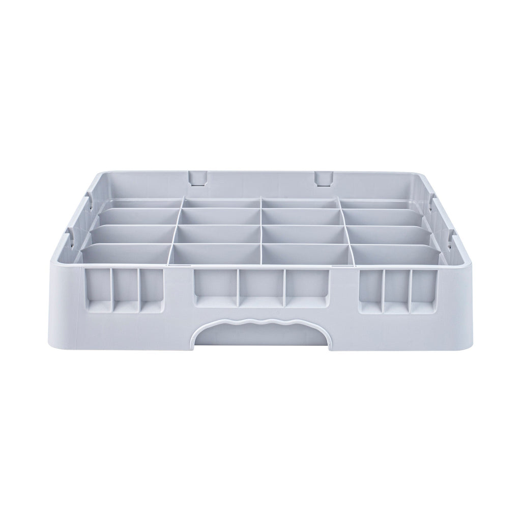 Clean Tek Professional 2 5/8" High Gray Full Size Cup Rack - 20 Compartments - 19 3/4" x 19 3/4" x 4" - 1 count box