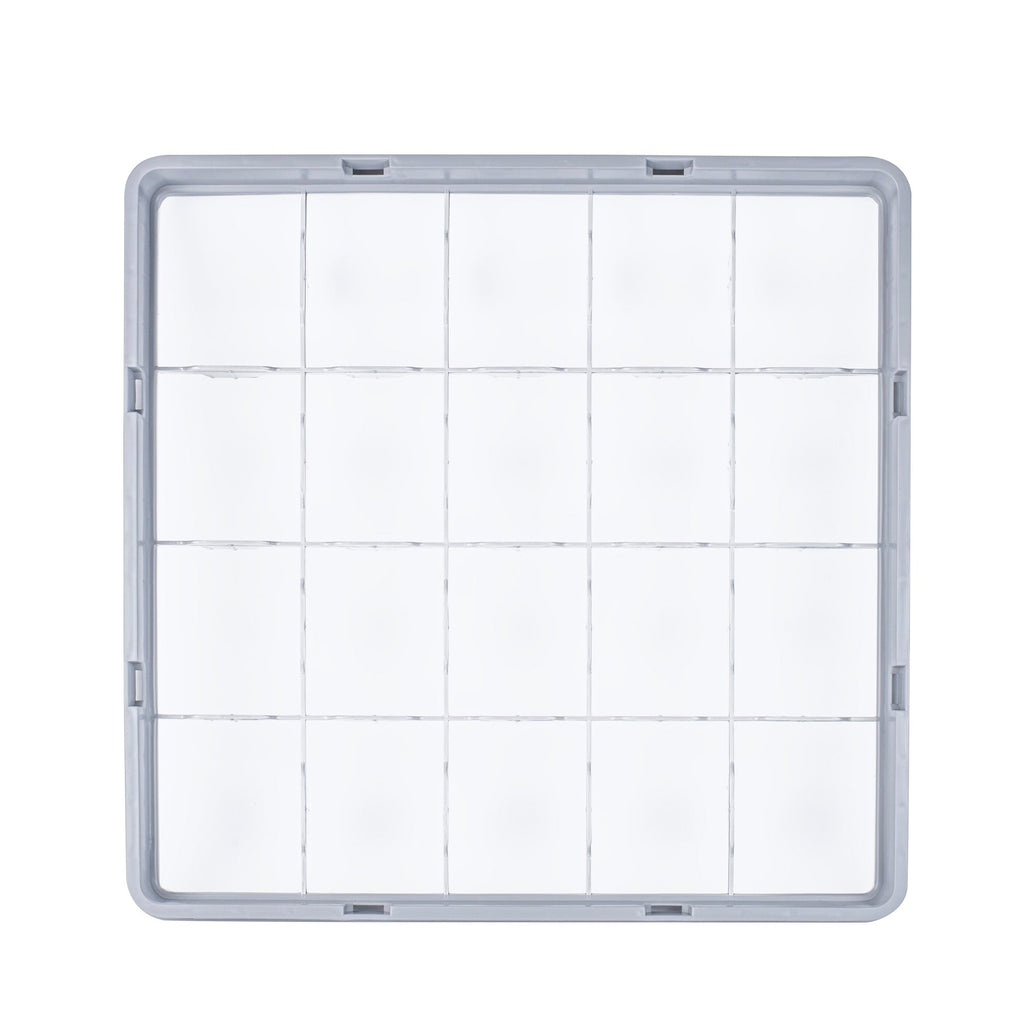 Clean Tek Professional Gray Half Drop Full Size Cup Extender - 20 Compartments - 19 3/4" x 19 3/4" x 3" - 1 count box