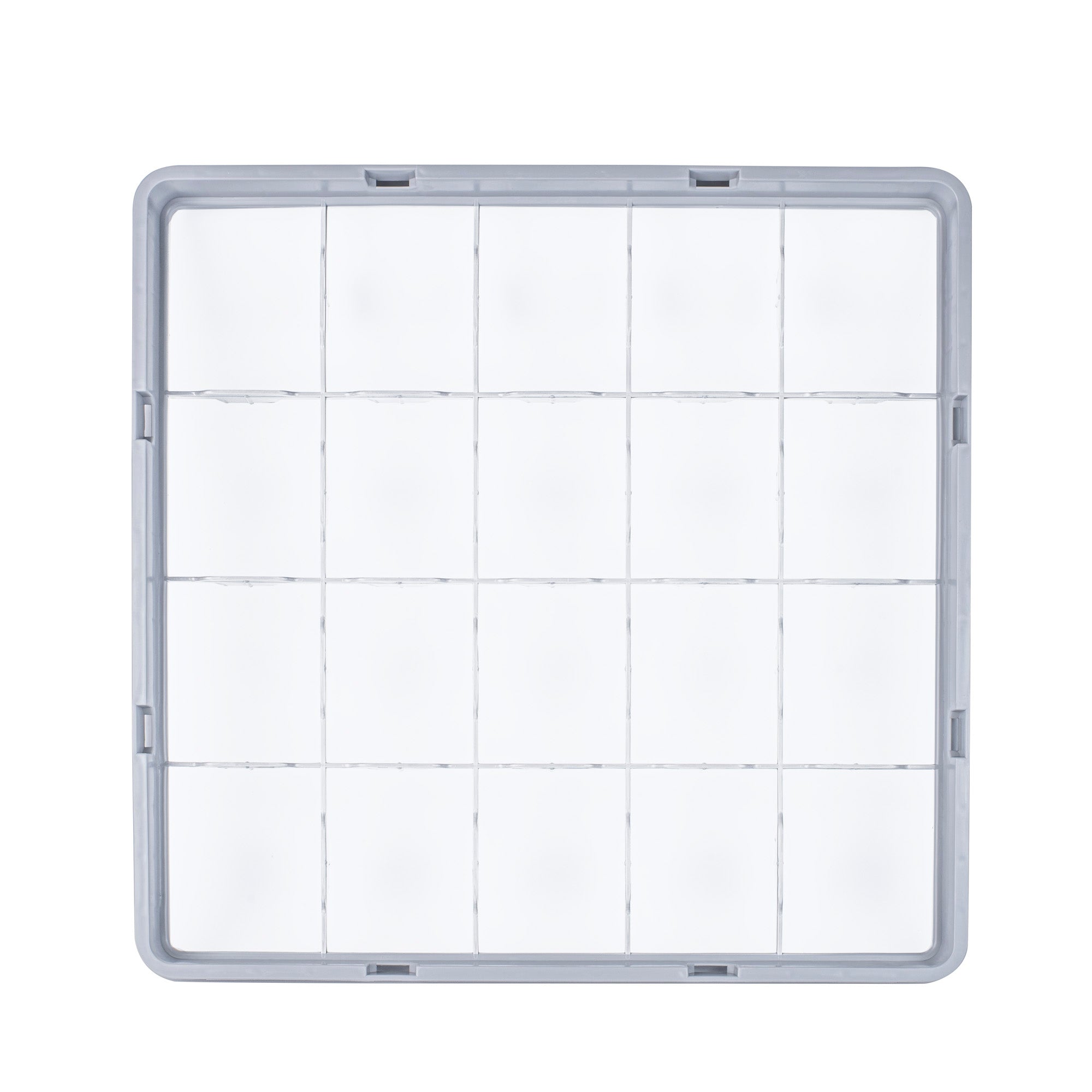 Clean Tek Professional Gray Half Drop Full Size Cup Extender - 20 Compartments - 19 3/4" x 19 3/4" x 3" - 1 count box
