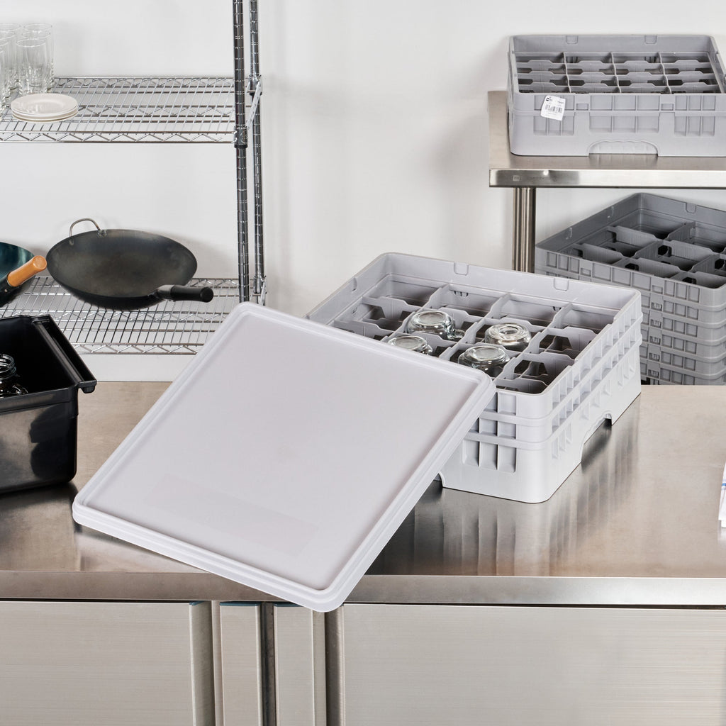 Clean Tek Professional Gray Glass Rack Cover - 19 3/4" x 19 3/4" x 1 1/2" - 1 count box
