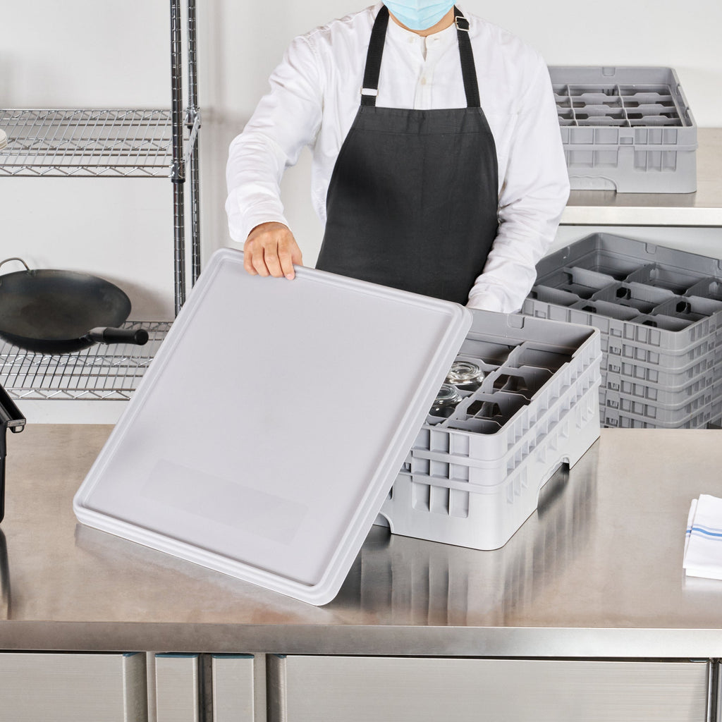 Clean Tek Professional Gray Glass Rack Cover - 19 3/4" x 19 3/4" x 1 1/2" - 1 count box