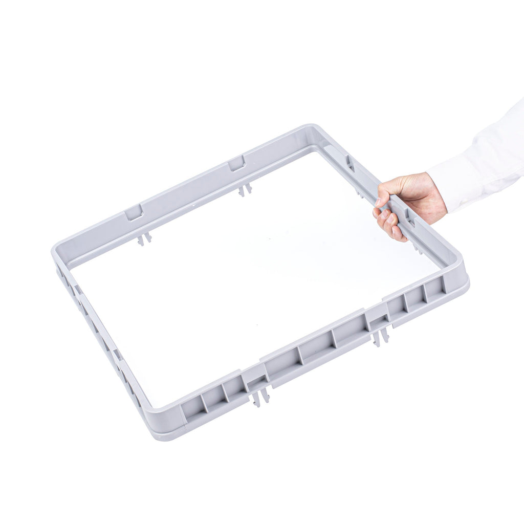 Clean Tek Professional Gray Glass Rack Extender - Closed Sides - 19 3/4" x 19 3/4" x 3" - 1 count box