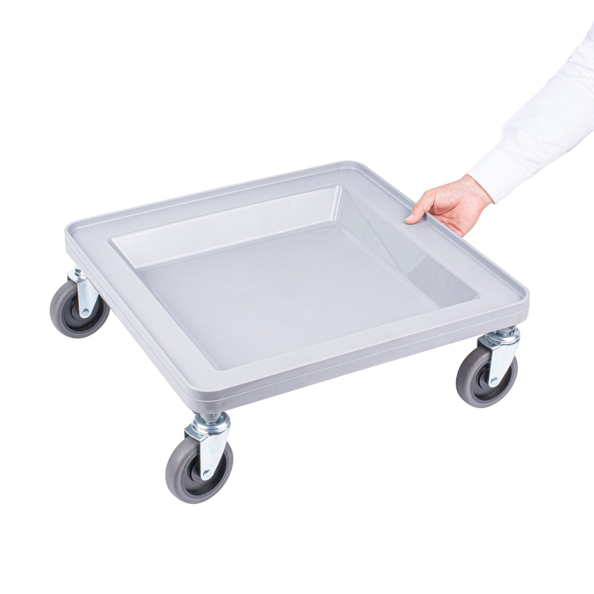 Clean Tek Professional Gray Dolly - For Dish Rack and Glass Rack - 20 3/4" x 20 3/4" x 7" - 1 count box